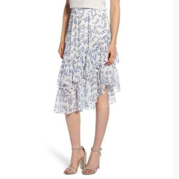 1. State Dresses & Skirts - 1.State Floral Tiered Asymmetrical Midi Skirt NWOT